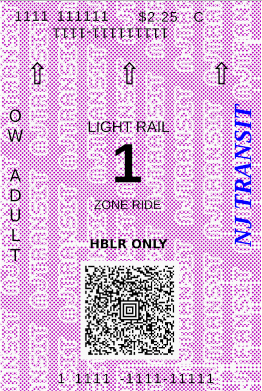 Giant NJ Transit ticket in Inkscape